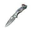 3.5" Damascus Drop Point Blade Knife w/ Abalone Handle