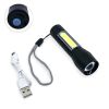 Tactical 110-Lumen Rechargeable Flashlight with COB Light