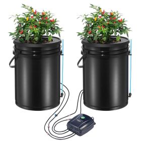 VEVOR DWC Hydroponics Grow System, Hydroponic Growing System with Top Drip Kit, Deep Water Culture 5-Gallon 2 Buckets, with Air Pump