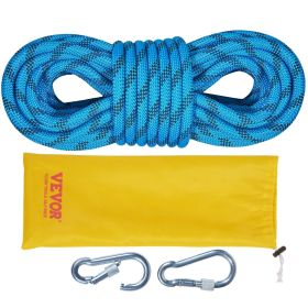 VEVOR 10.5 mm Static Climbing Rope, 9.7M(32ft) Outdoor Rock Climbing Rope 25KN Breaking Tension, Fiber Rope with Steel Snap Hooks for Escape