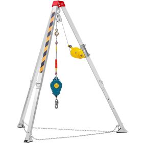 VEVOR Confined Space Tripod Kit, Confined Space Tripod 7' Legs Bracket and 98' Cable, Confined Space Rescue Tripod 32.8' Fall Protection