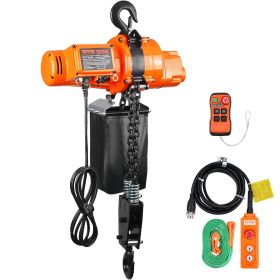 VEVOR Electric Chain Hoist, 2200 lbs Load, 20 ft Lifting Height, 6.9 ft/min Speed, 120V, Single Phase Overhead Crane with Chain