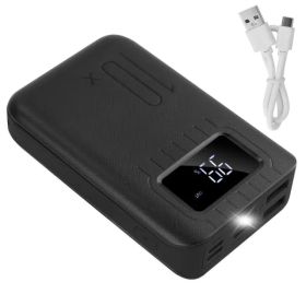 Portable Power Bank External Battery Pack Charger Dual USB (Option: Black)
