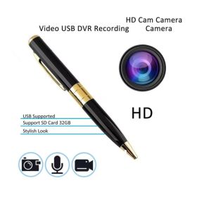 Pen Camera Cam Mini Hidden Pocket Audio Video Recorder DVR Security 1080P HD USA (Option: BlackGold)