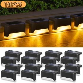 32&16 PCS Solar Deck Lights Outdoor Solar Step Lights Waterproof Led Solar Lights For Outdoor Stairs Step Fence Yard Patio And Pathway Family's G (Option: Warm Light 16Pack)