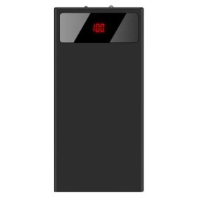 20000mAh Power Bank Ultra Thin External Battery Pack Phone Charger Dual USB Flashlight Battery Remain Display (Option: Black)