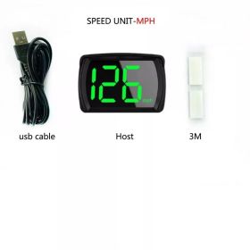 New HUD Car Head-up Display MPH Speed Display 3-inch Multi-function LCD MPH Dashboard (Option: W13228207)