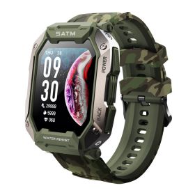 Military Smart Watch For Men; All-New 1.71'' Tactical Smartwatch For Android Phones And IPhone Compatible; 5ATM Fitness Tracker With Blood Pressu (Color: Camouflage Green)