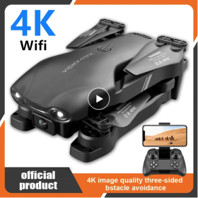 2025 New Mini Drone 3Battery RC Drone 4K HD Dual Camera WiFi FPV Foldable Quadcopter (Colour: black-3battery)